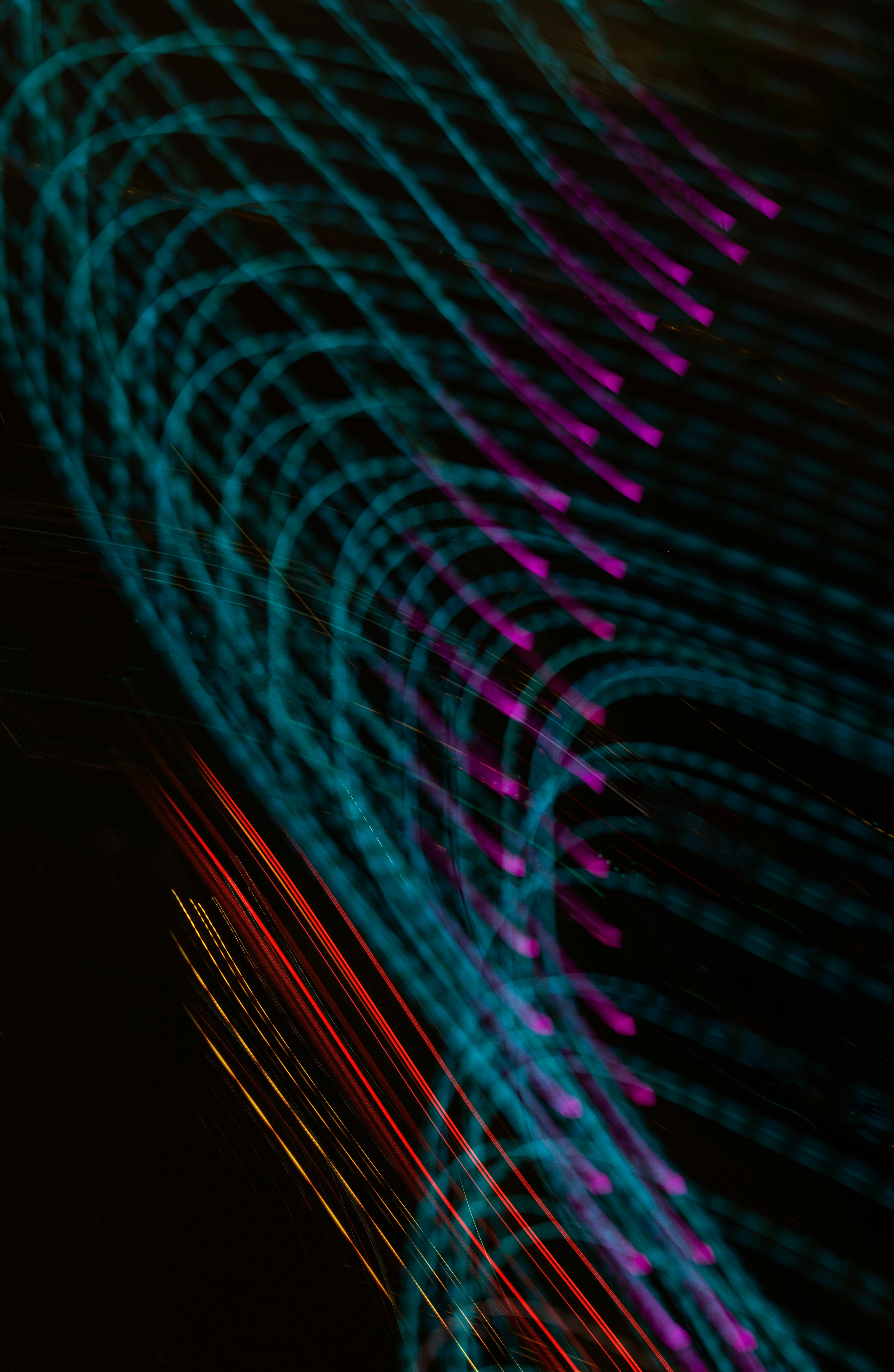 red and blue light streaks