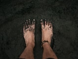 person with black nail polish