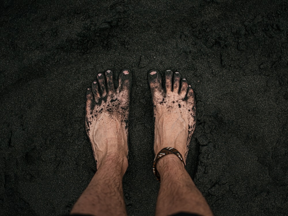 person with black nail polish