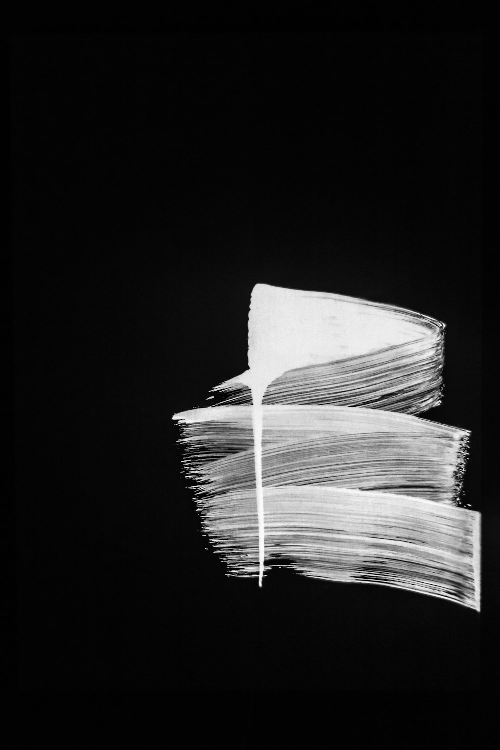 white paper with black background