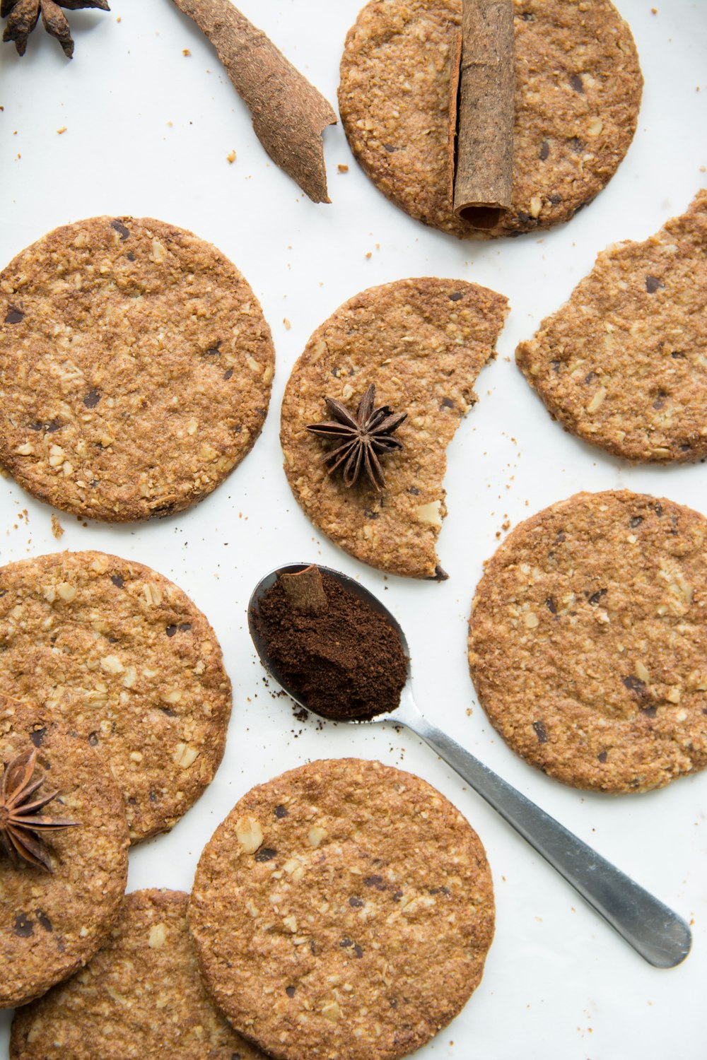 brown and black round cookies