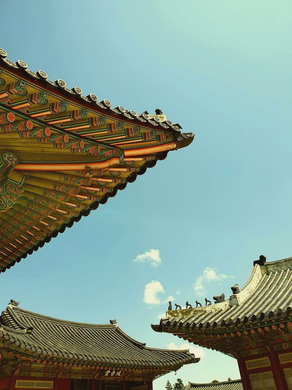 brown and white roof under blue sky during daytime