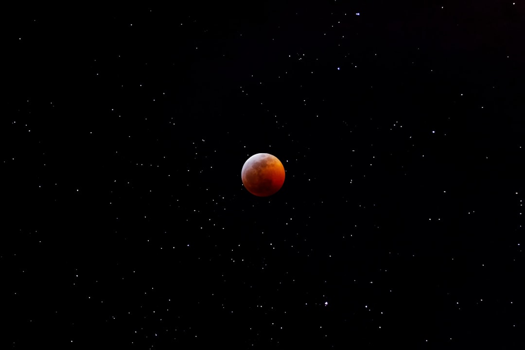 orange moon in the sky