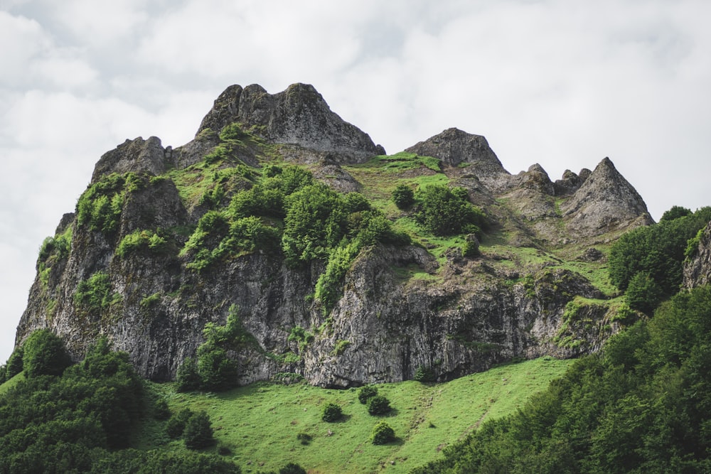 green and gray mountain under white clouds during daytime