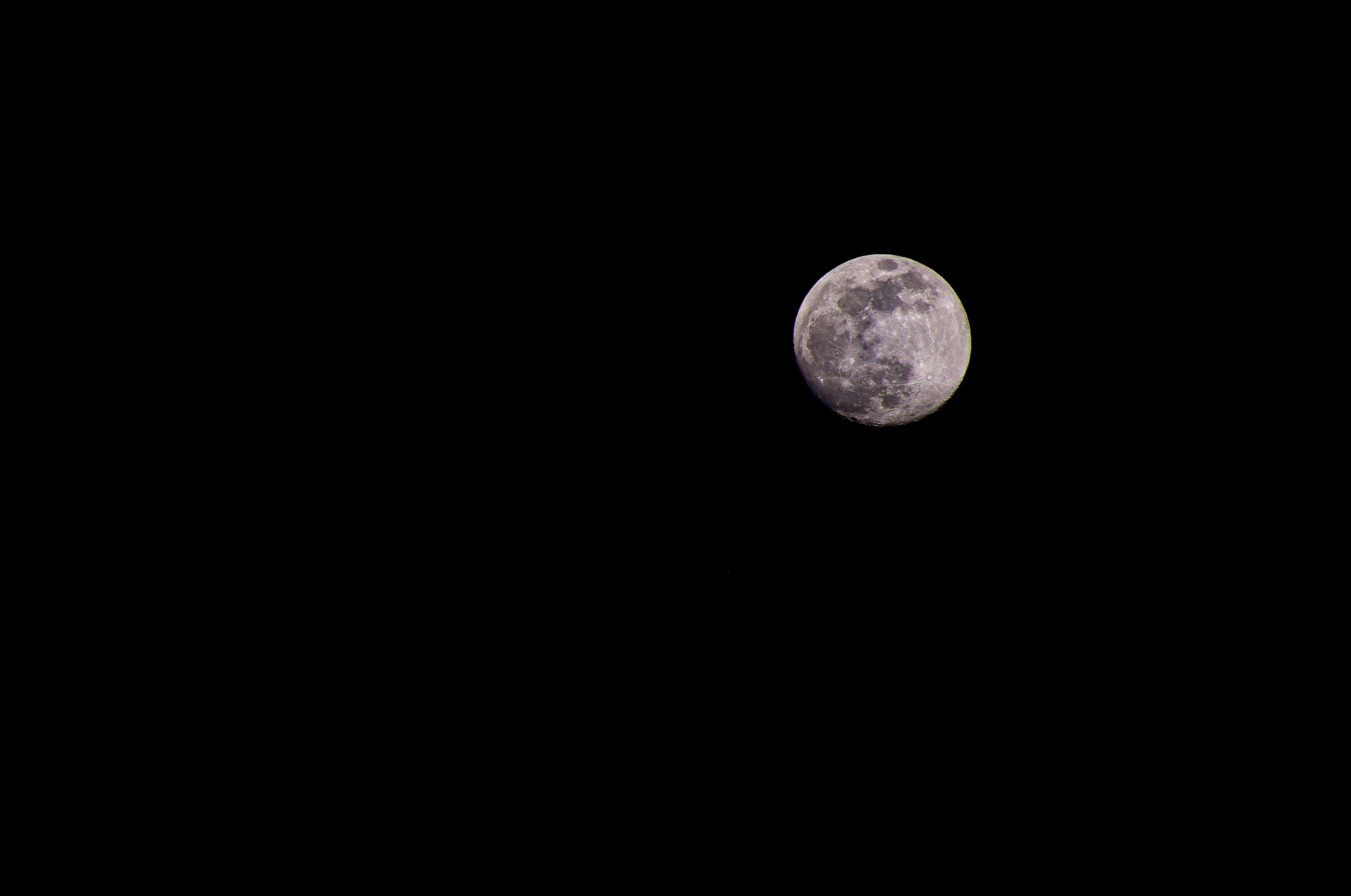 full moon in dark night sky