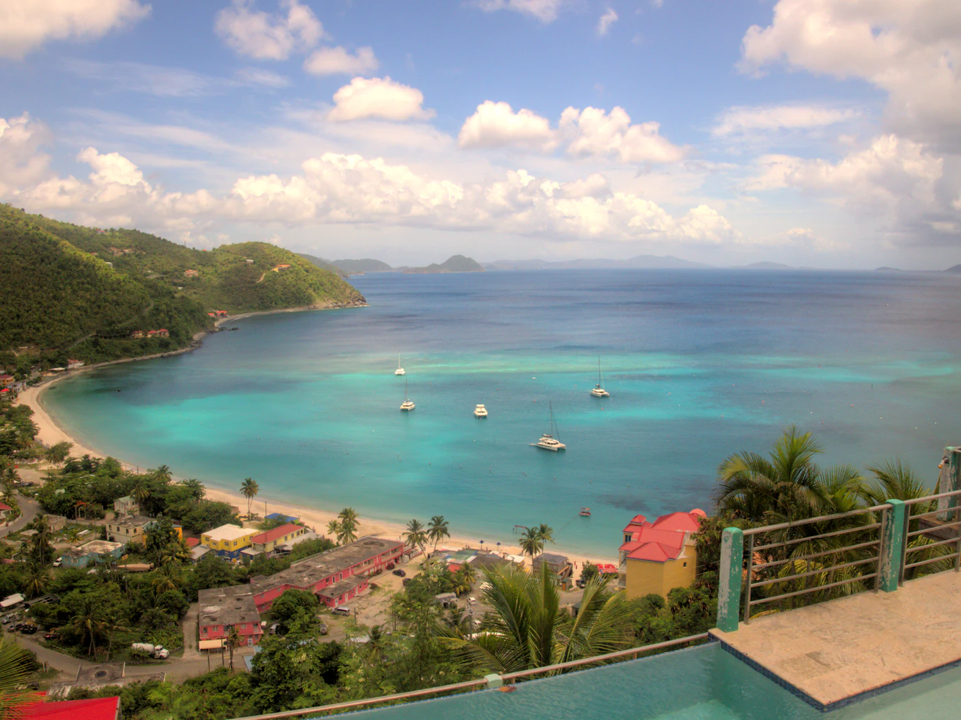 Cane Garden Bay on Tortola, British Virgin Islands, from above