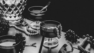 An elegant still life composition with vintage objects and soft diffused lighting.