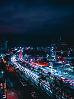 cars on road during night time