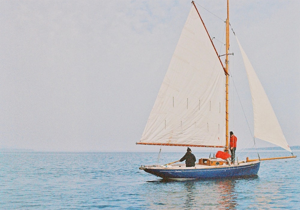 blue and brown boat on sea during daytime