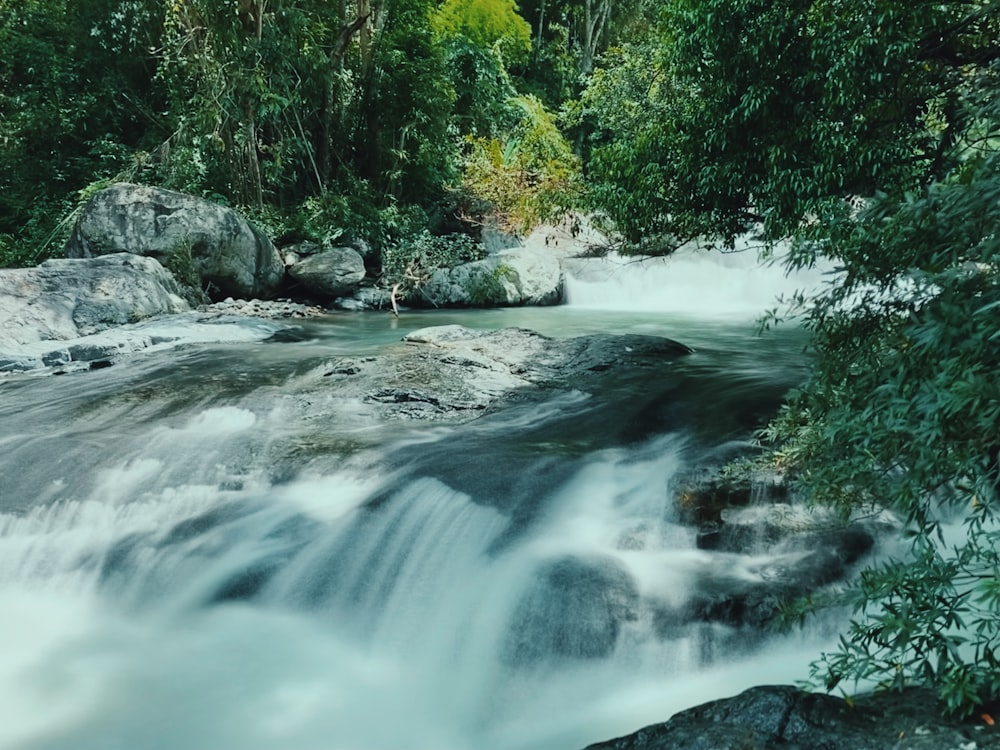 time lapse photography of river
