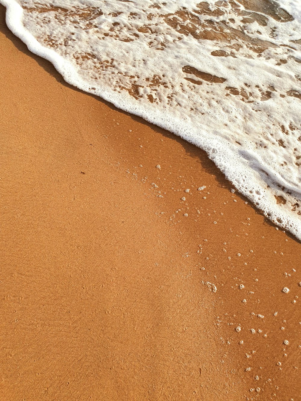 brown sand beside body of water during daytime