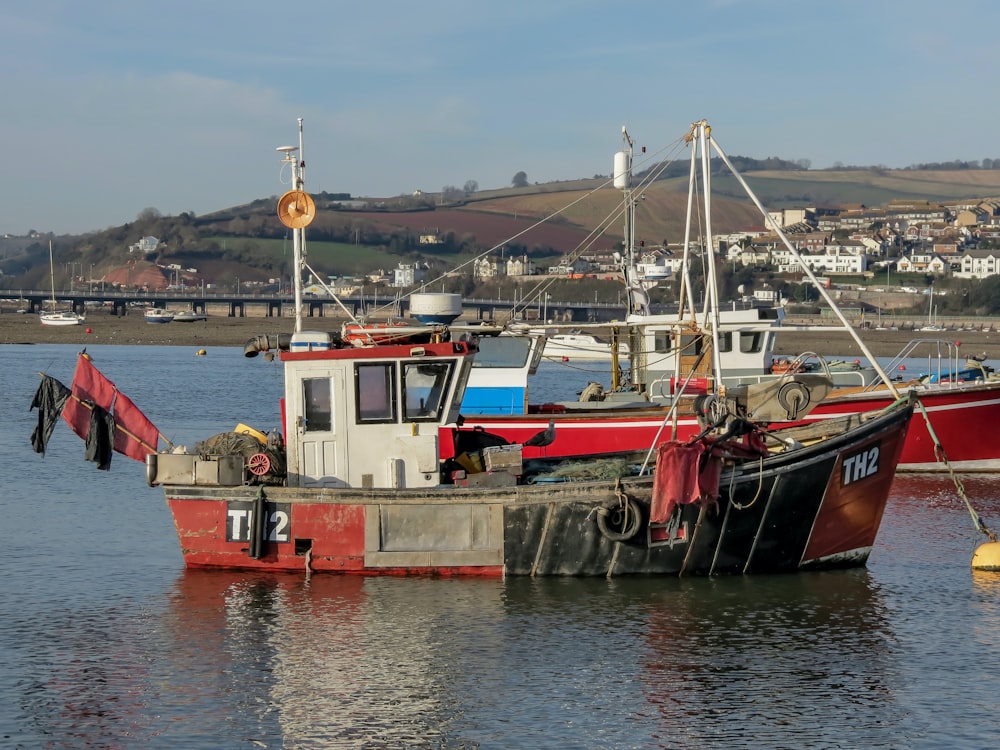 red and black boat on sea during daytime