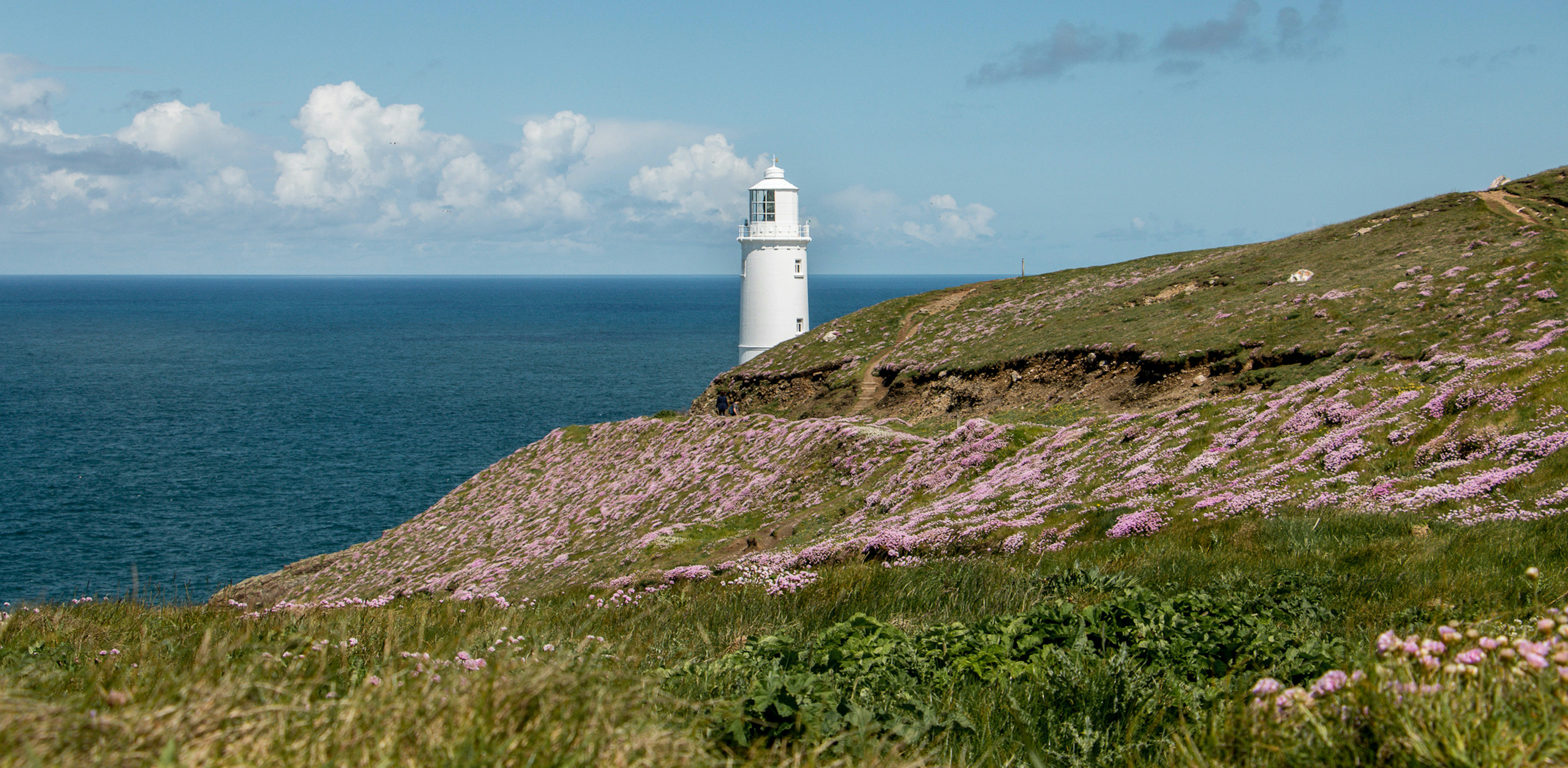 The view of the lighthouse at Hartland point