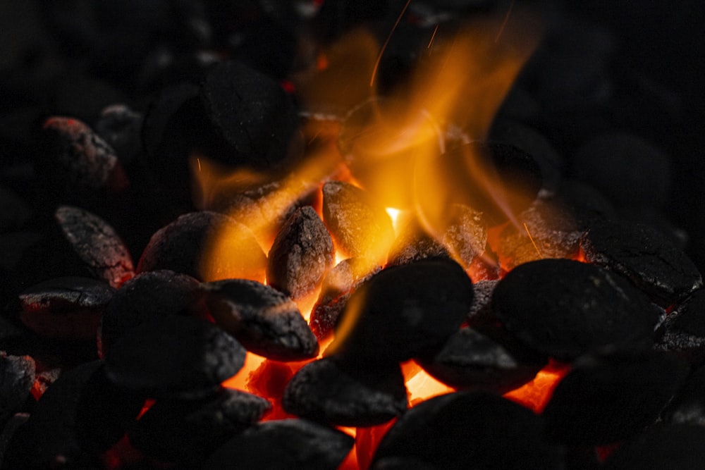 red and yellow fire in close up photography