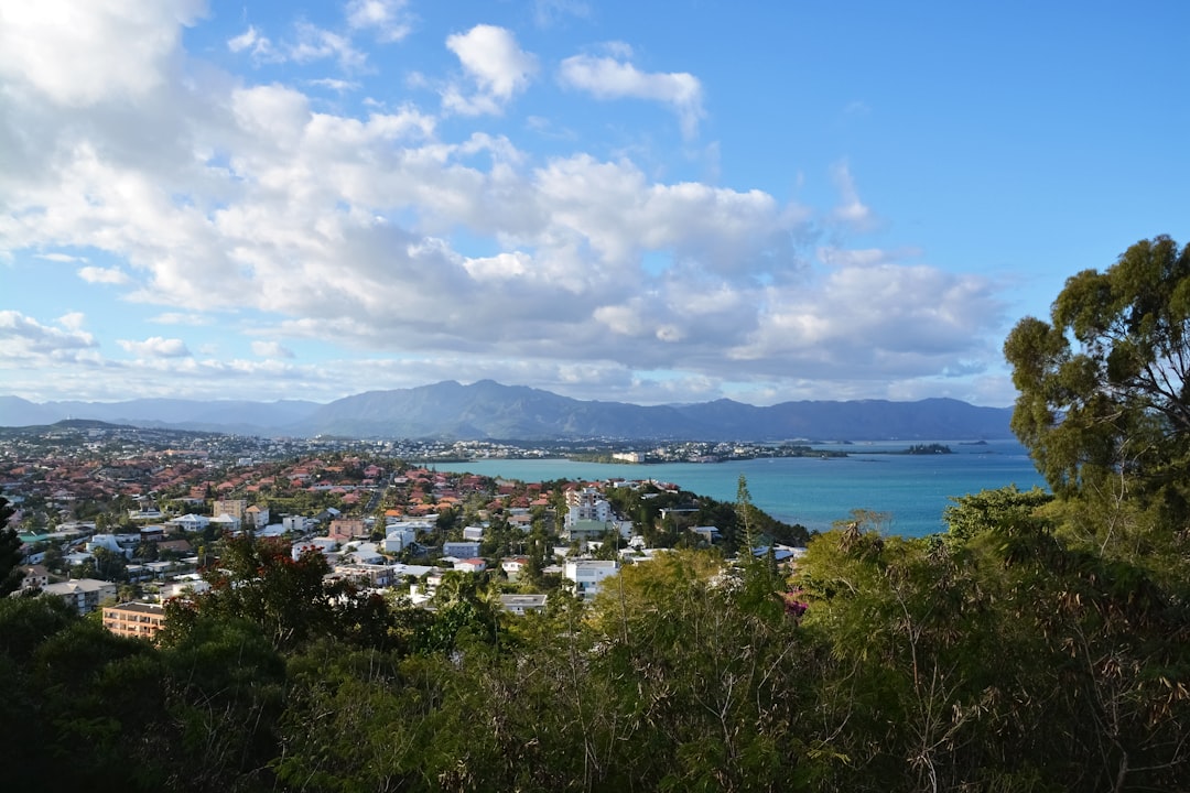 city near body of water under blue sky during daytime