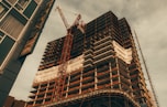 3D rendering of a building under construction.