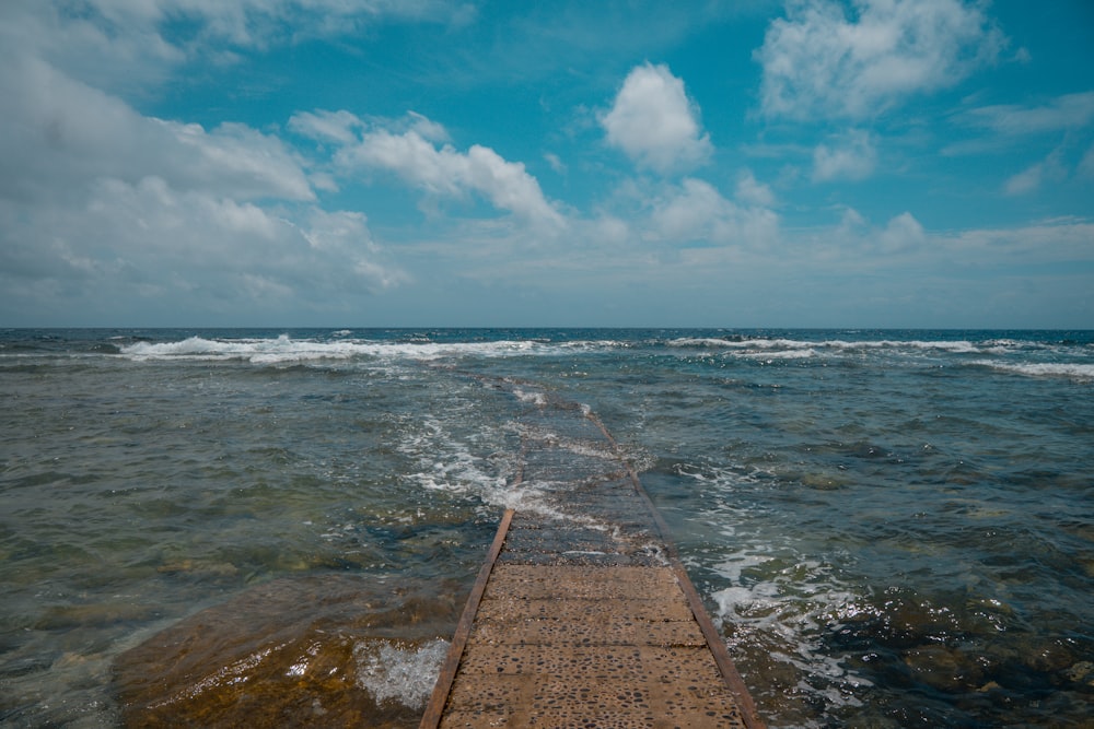 brown wooden dock on sea during daytime