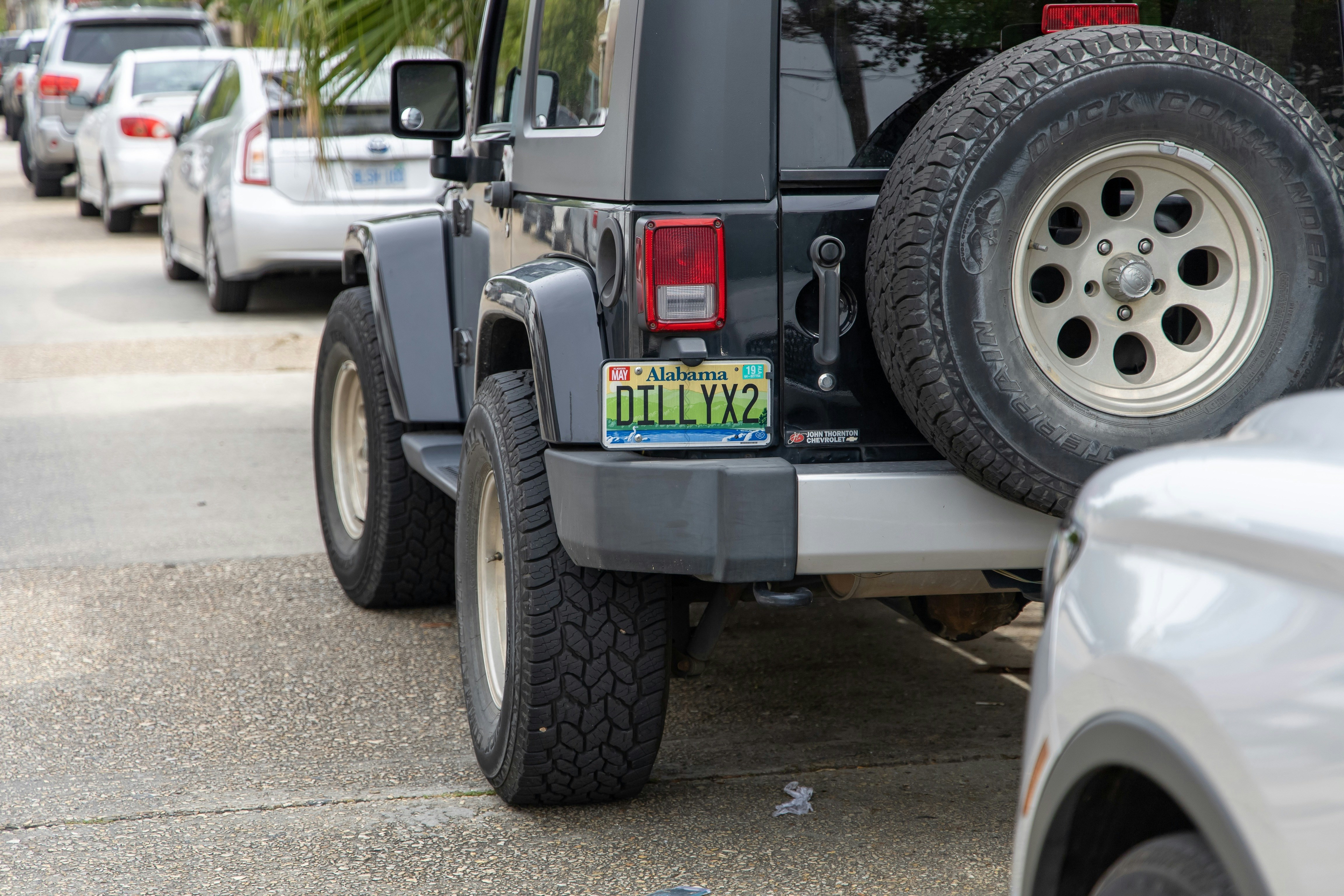car with removed license plate enforcement