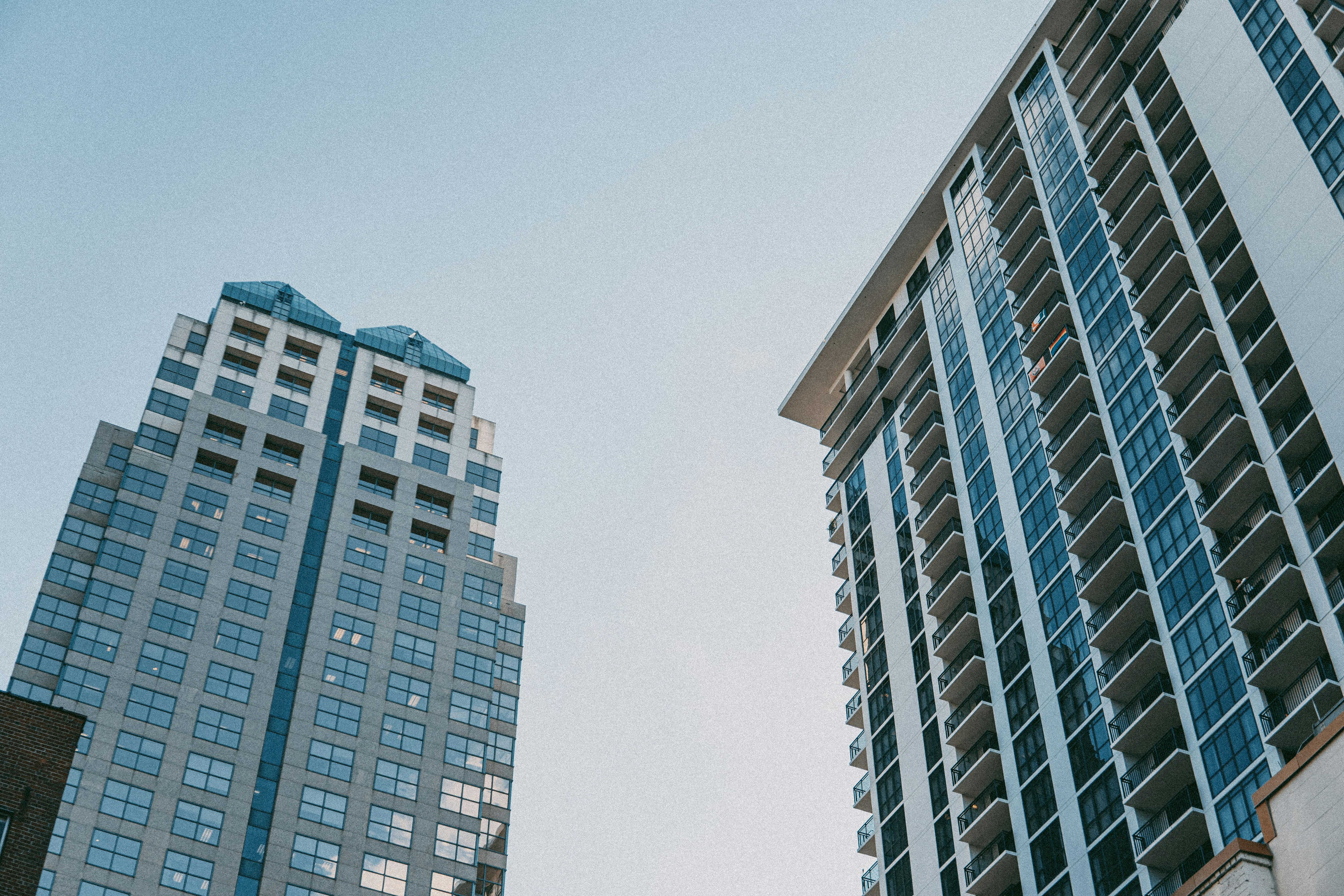 white and blue concrete building