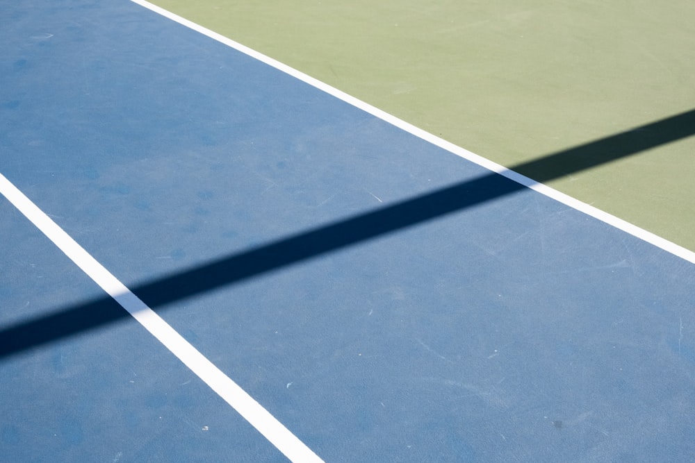 blue and white basketball court