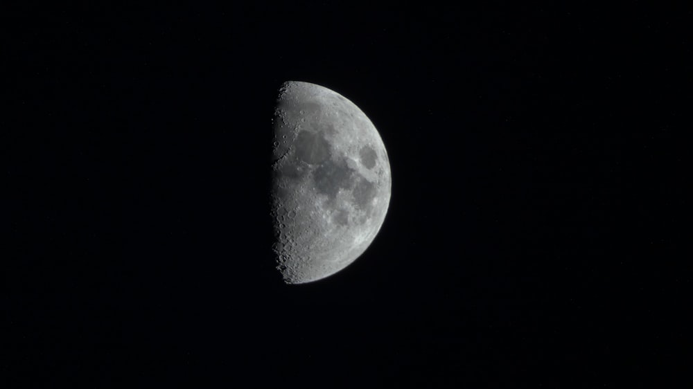 full moon in dark night sky