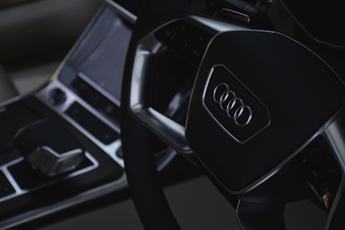 Close-up of Audi A4 Avant’s dashboard highlighting modern features.