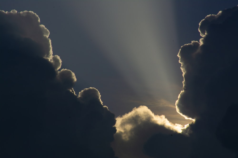 white clouds and blue sky