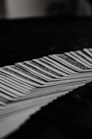 stack of white and black books