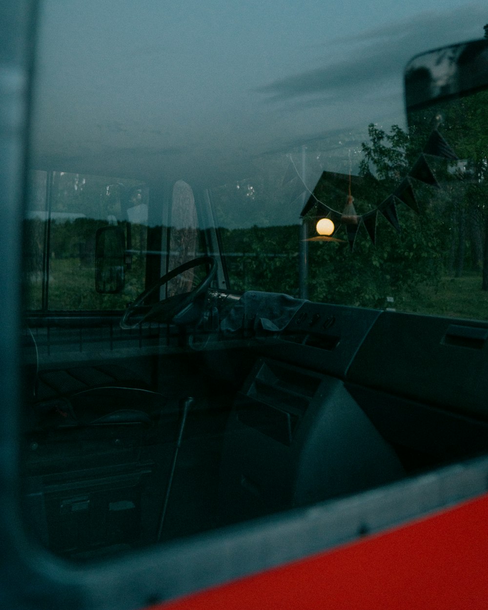 car window with rain drops