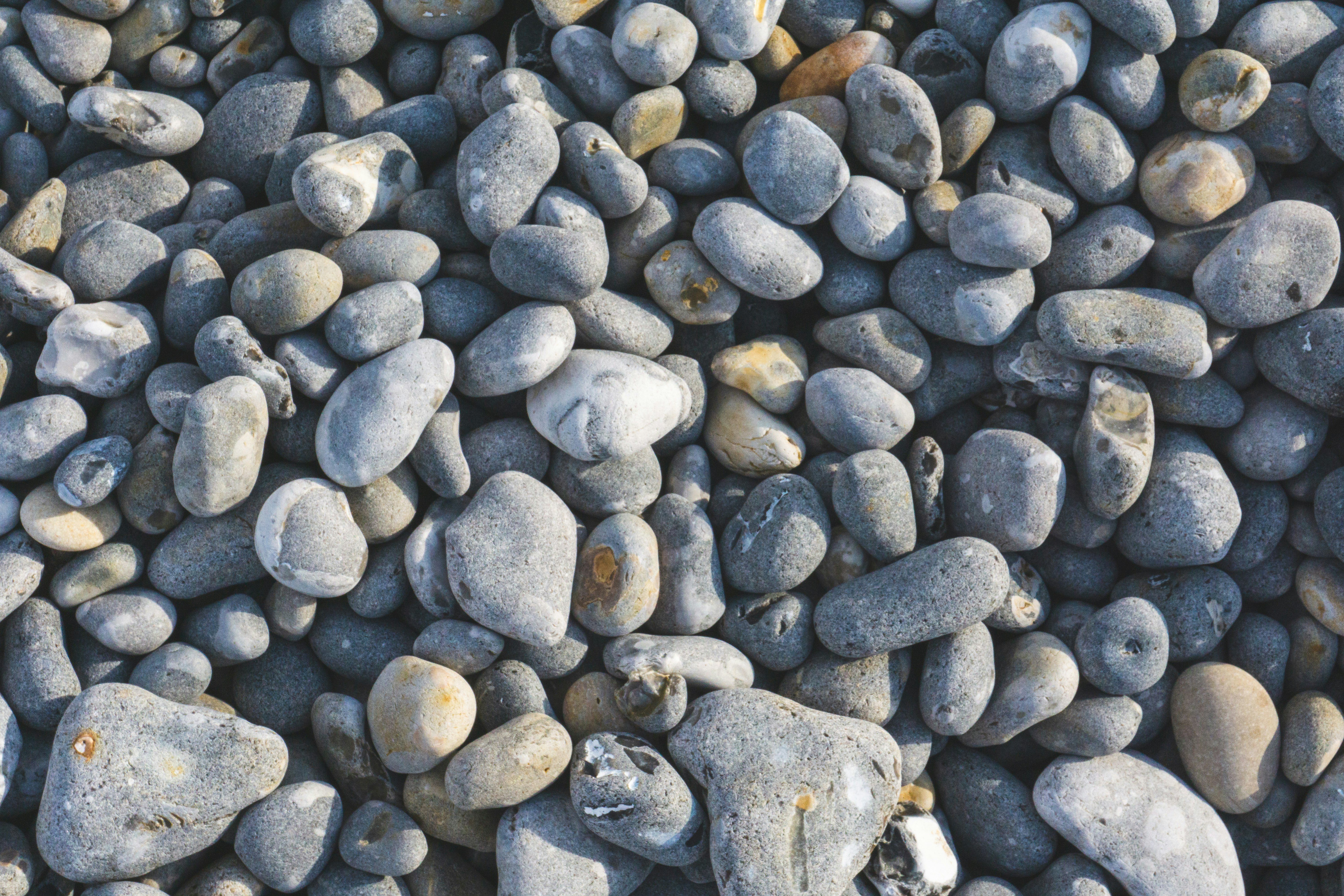 gray and black stones on white surface