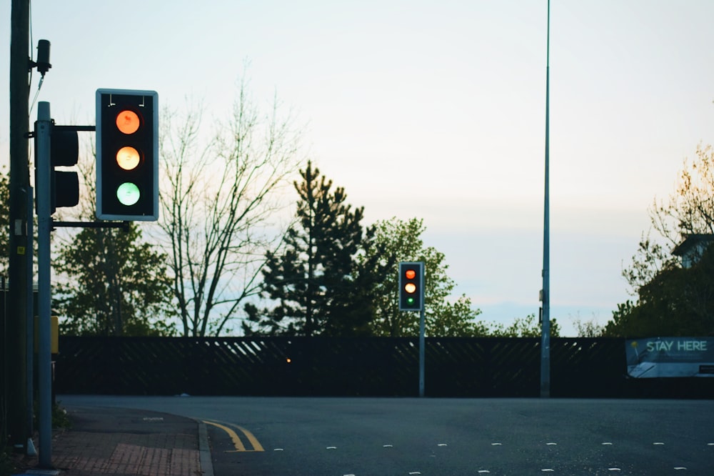 traffic light with stop sign