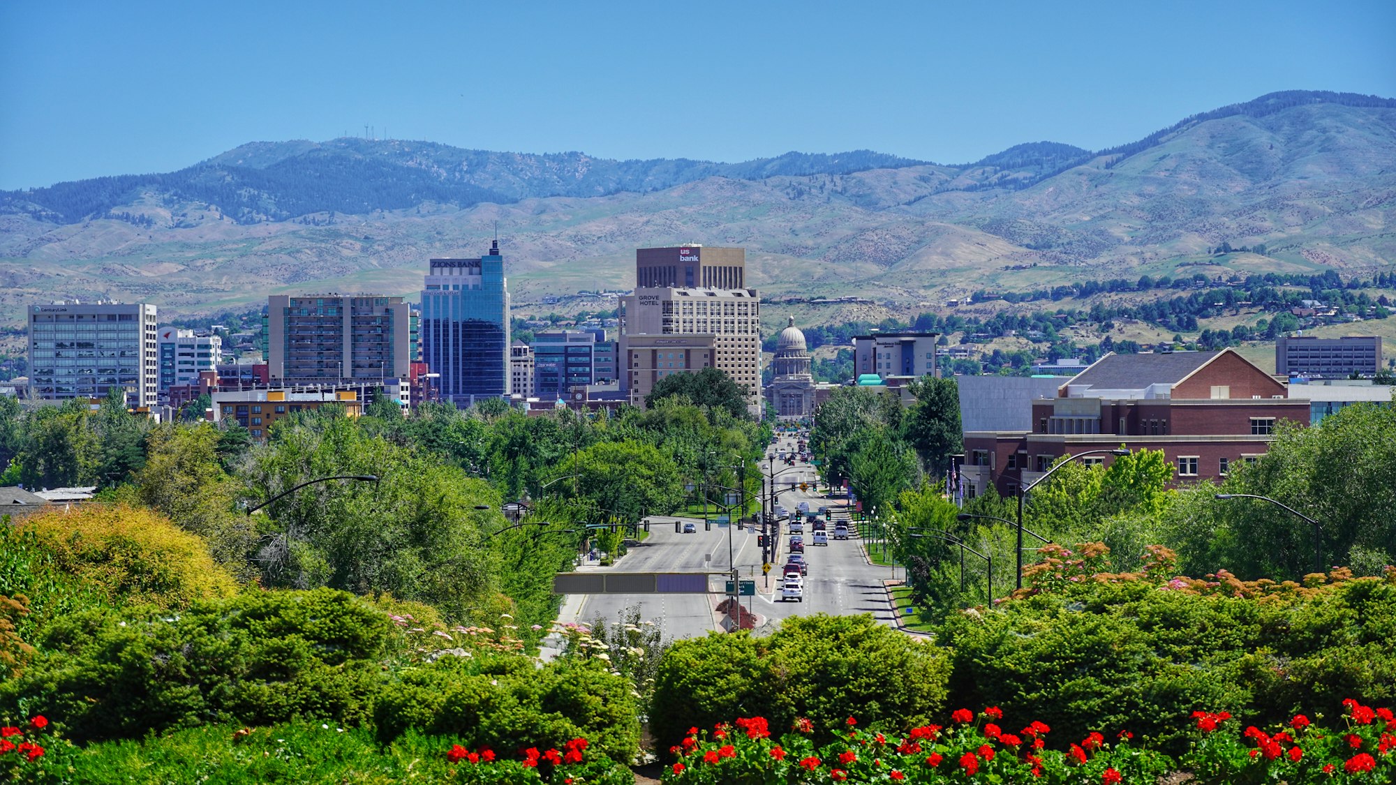Boise, Idaho skyline and foothills