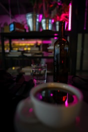 clear drinking glass on table