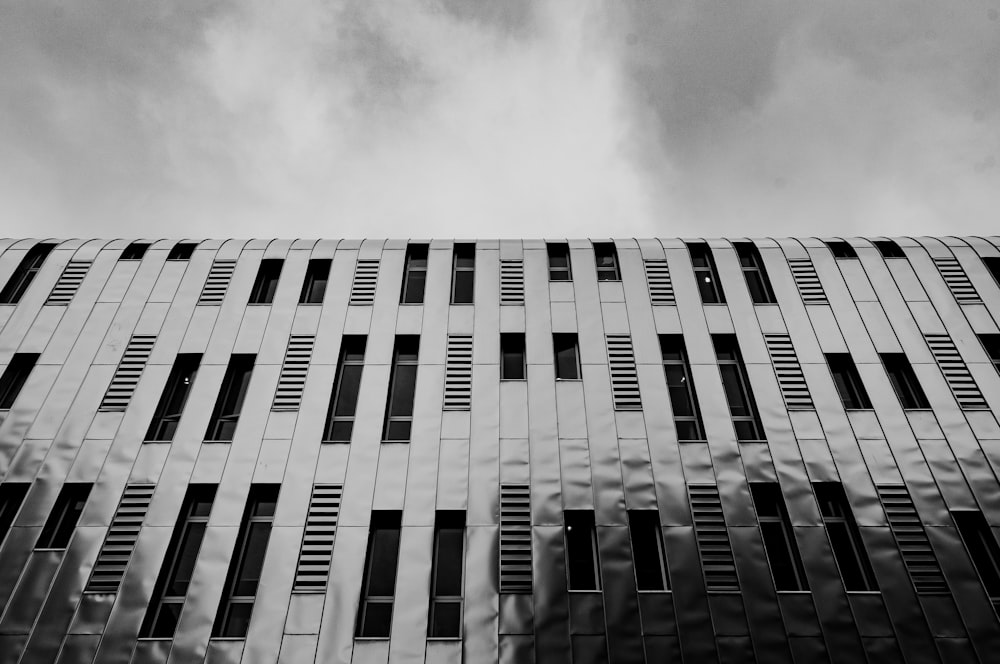 grayscale photo of high rise building