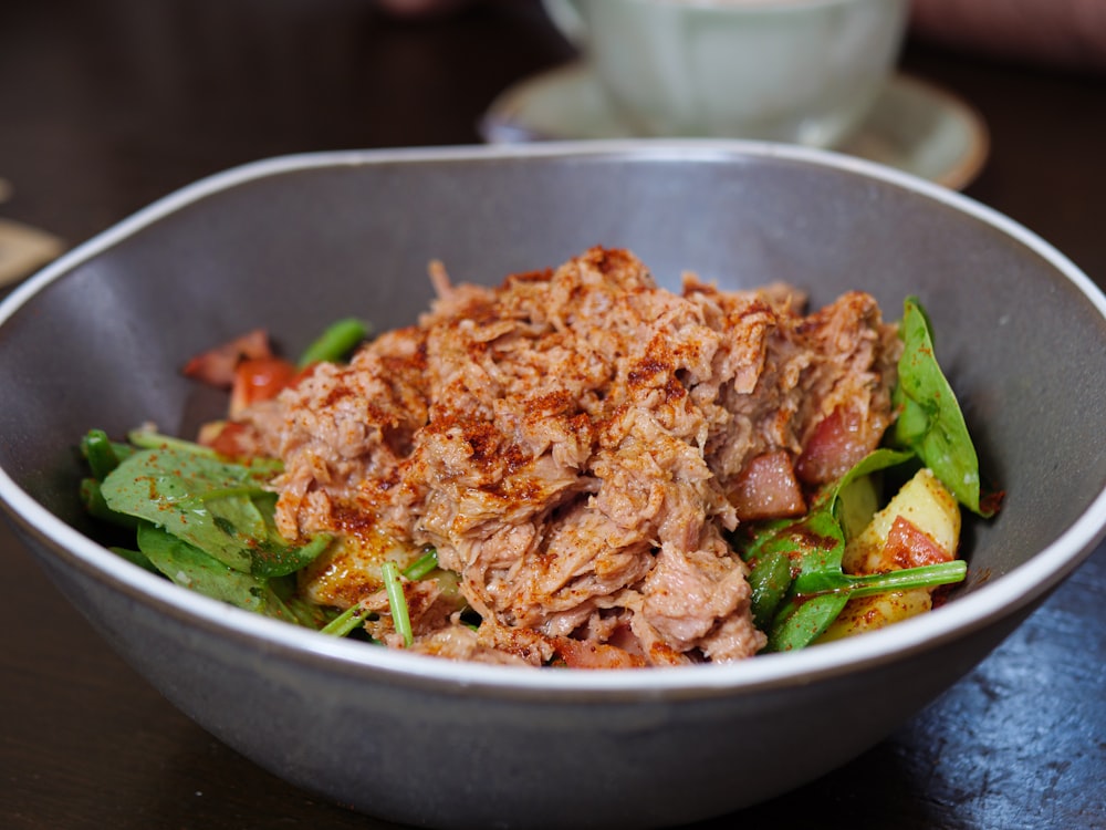 cooked food on stainless steel bowl