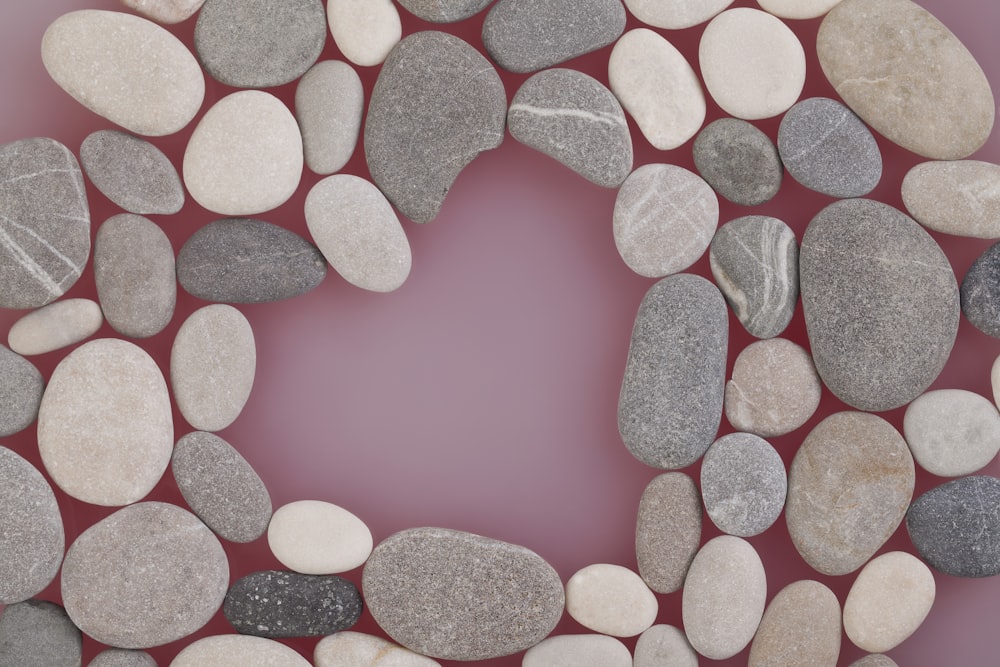 a group of rocks arranged in the shape of a heart