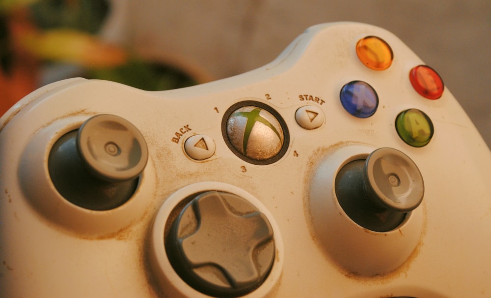 a close up of a video game controller