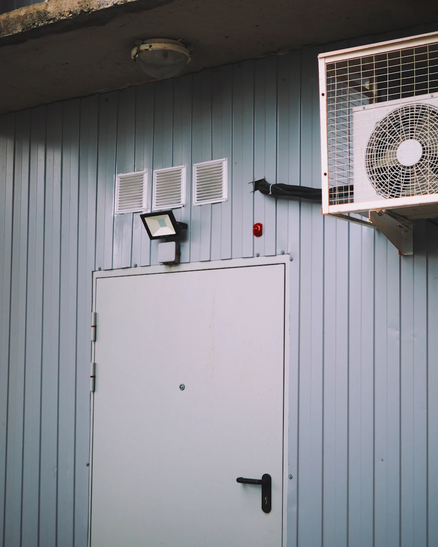 Wall mounted air conditioner inside a residential space