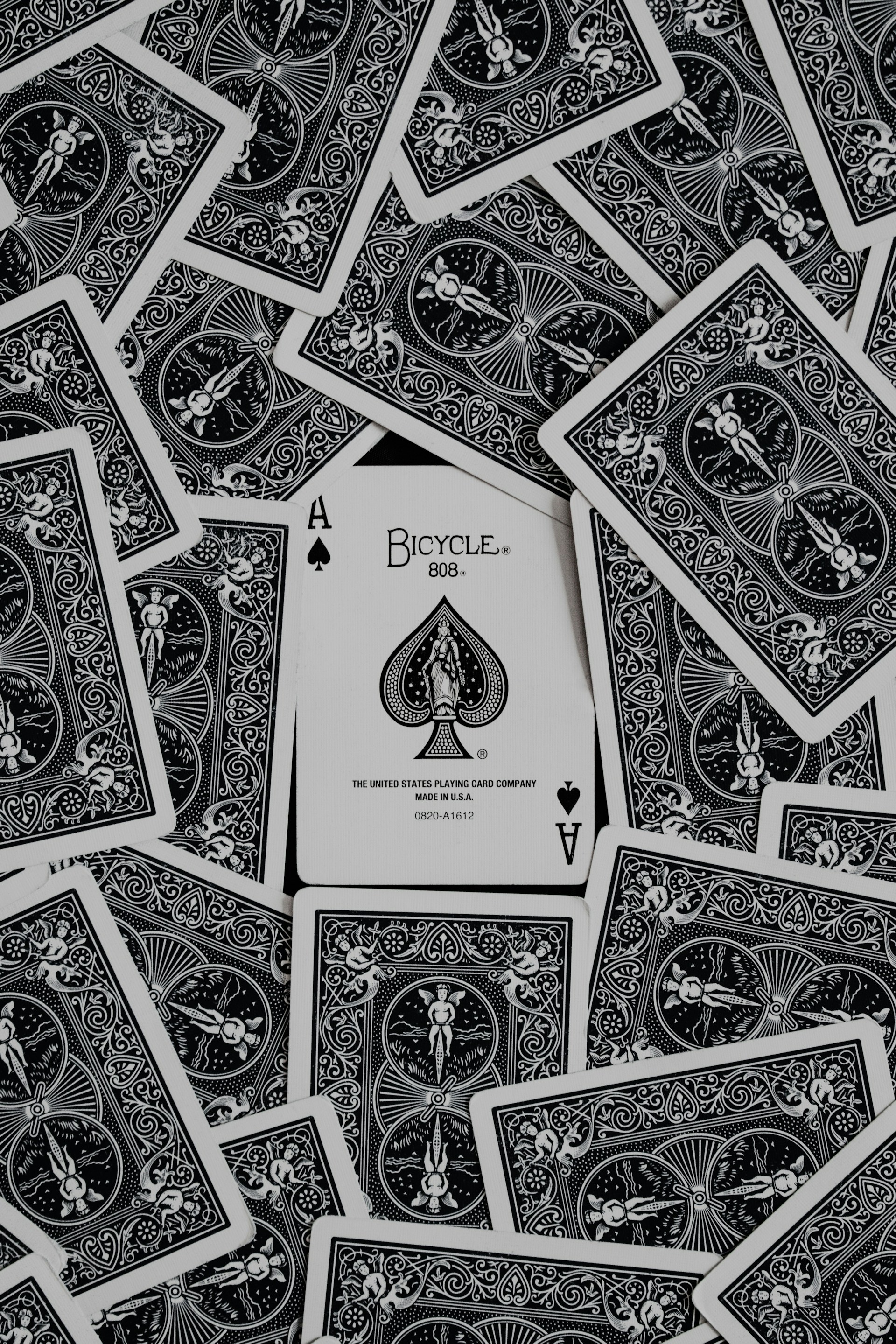 white and black playing cards