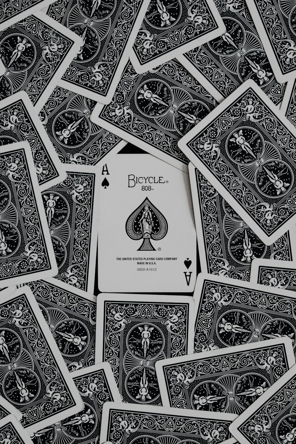 white and black playing cards