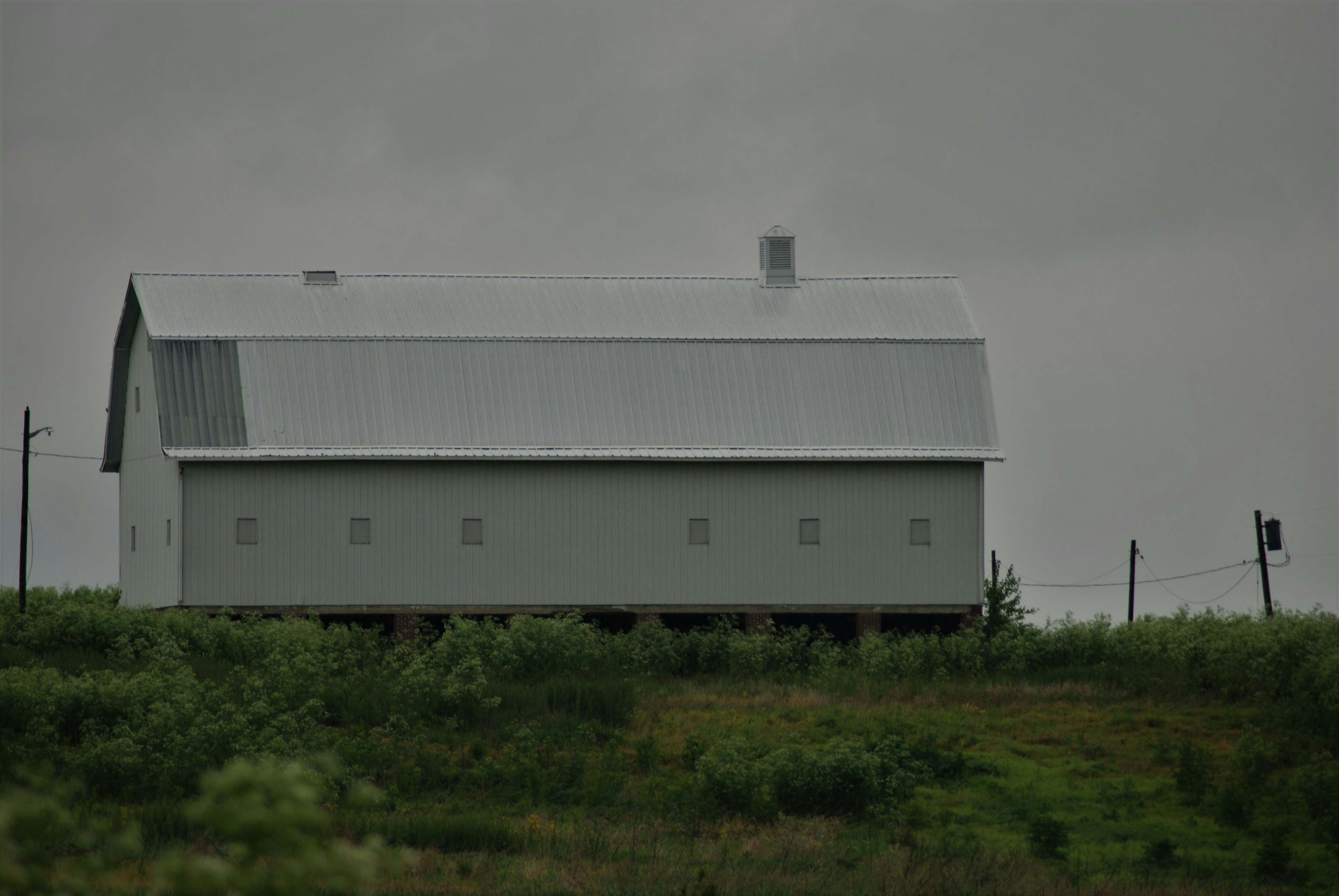 Large white barn