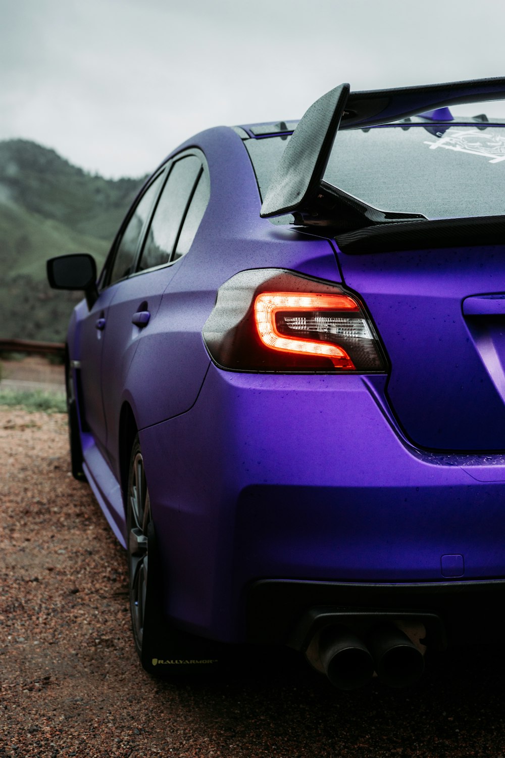 purple car on brown field during daytime