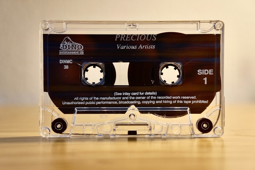 black and white cassette tape