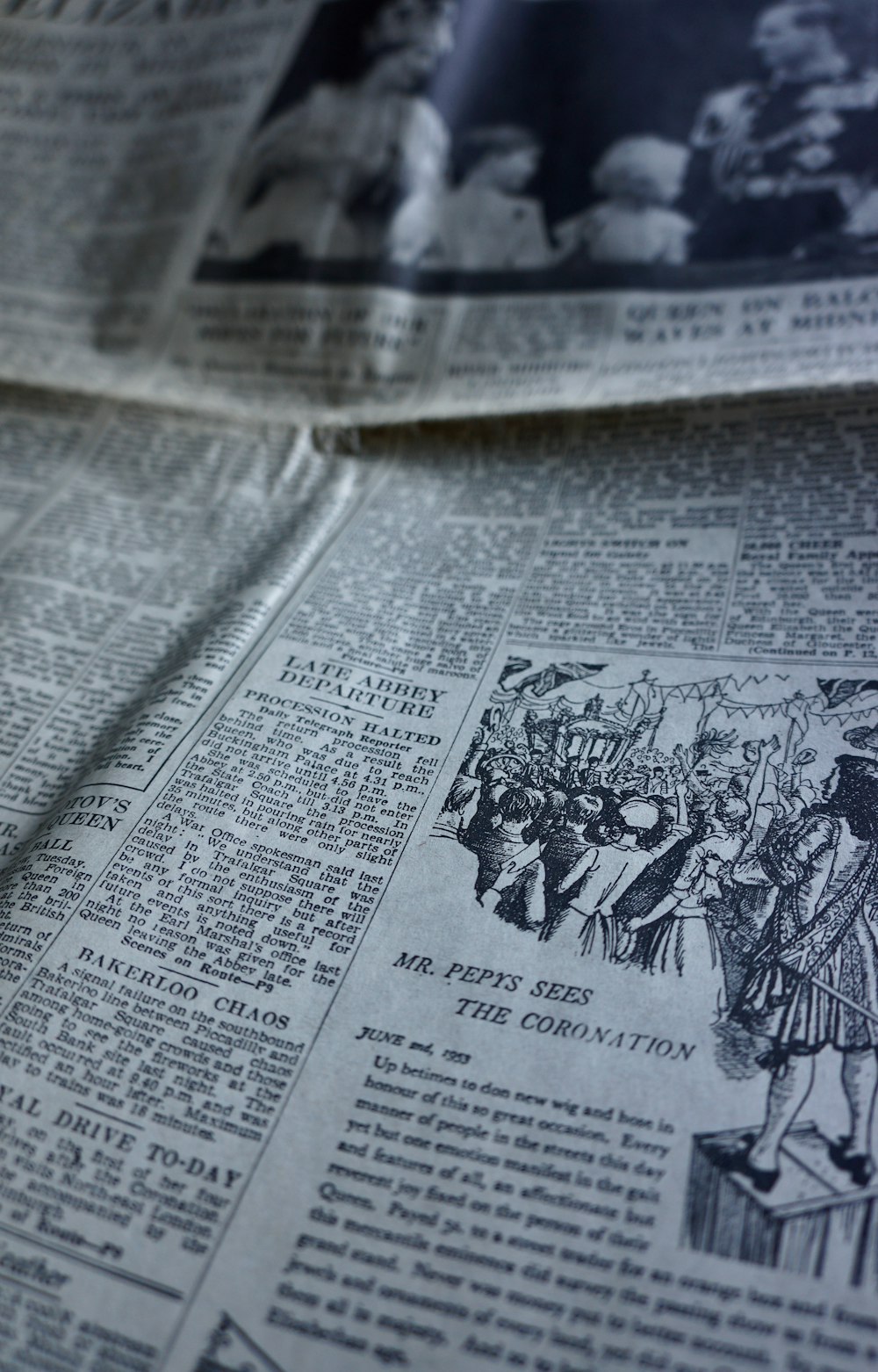 white newspaper with black and white print