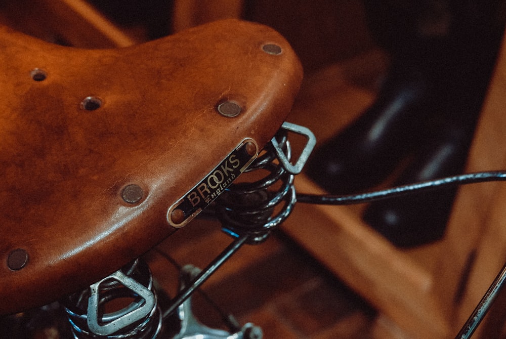 brown leather motorcycle seat cover