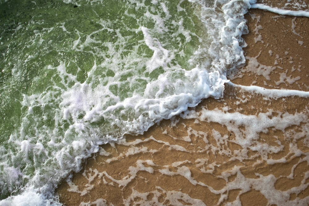 green and white water waves