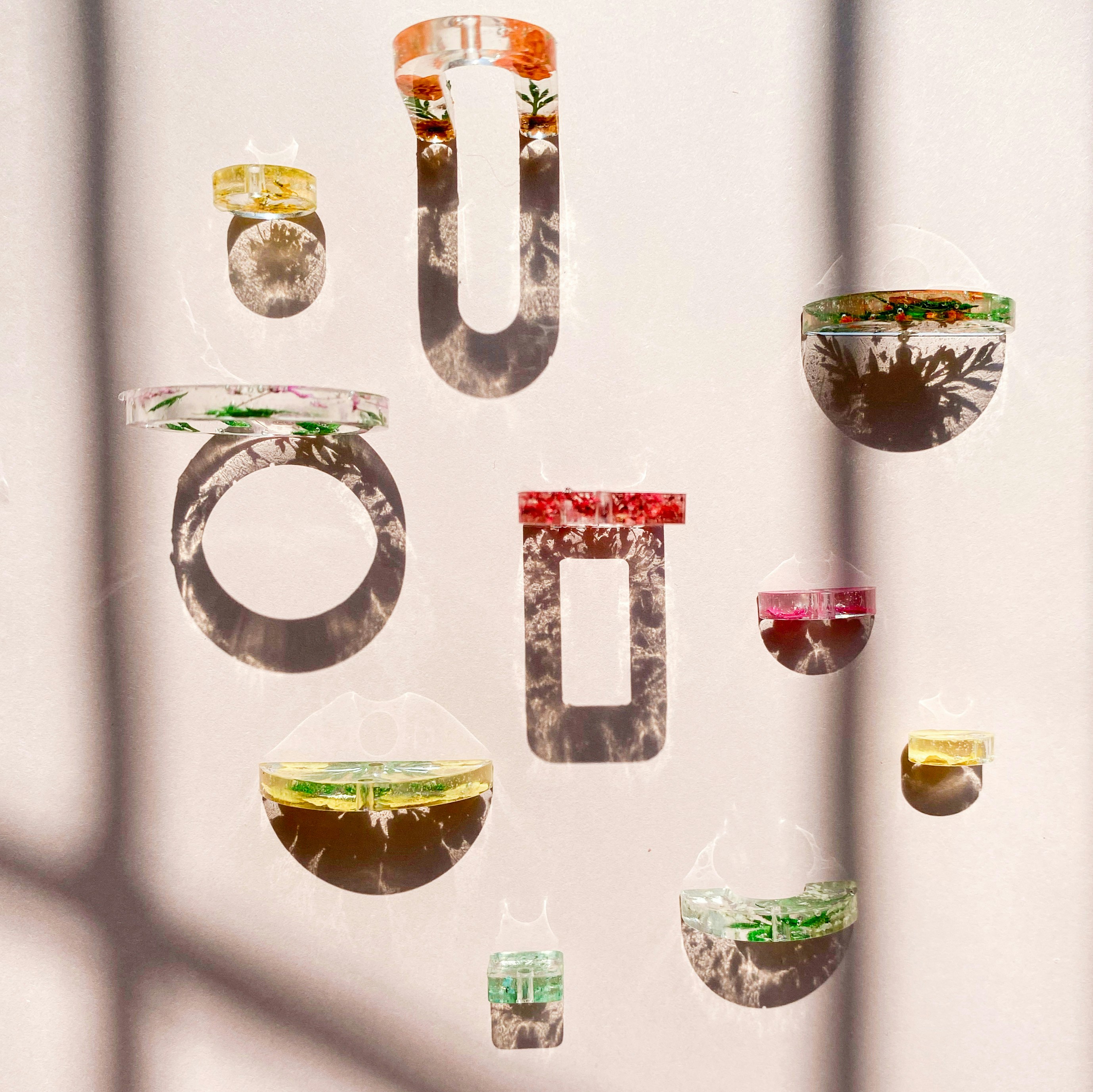 green and red glass bottles