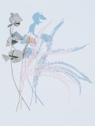 blue and white flower painting