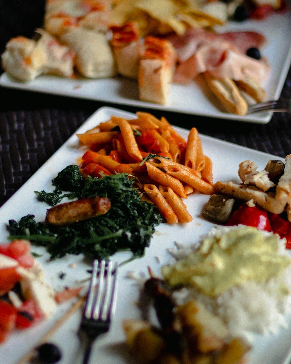 cooked food on white ceramic plate