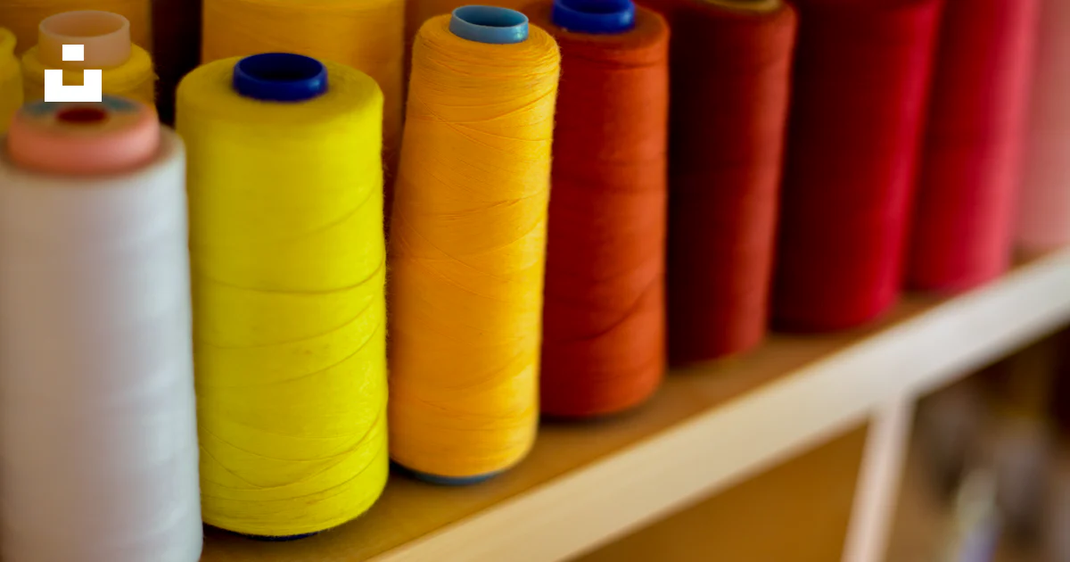 Red blue yellow and orange rolled thread photo – Free Work Image on ...